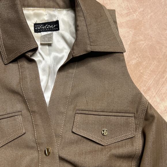 Vintage 90s Cache Contour Collection Sleeveless Vest Button Up Safari Western - Picture 5 of 7